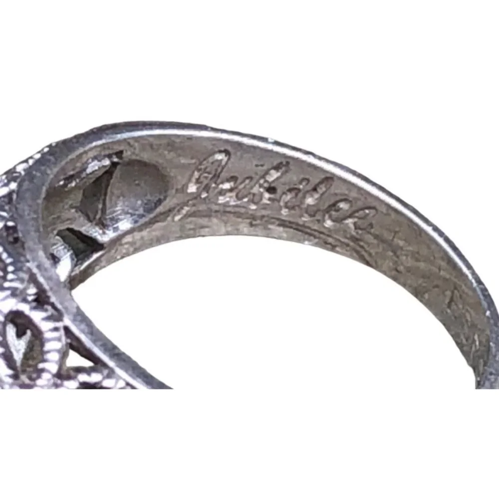Joseph Esposito ESPO Jubilee 925 Filigree Ring w Large Round Peach CZ Sz 8.25 - Picture 7 of 9